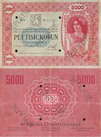 5000 korún Československo 1919 NEPLATNÉ - REPLIKA - Kliknutím na obrázok zatvorte -